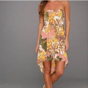 BB Dakota Strapless Floral Dress SZ 4 Like New From Nordstrom